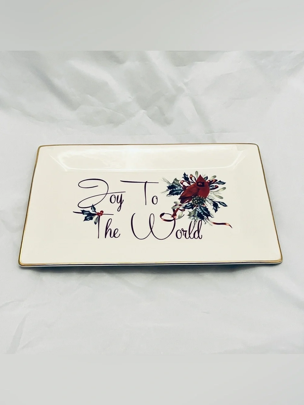Lenox Winter Greetings Rectangular Tray Plate Catherine Mcclung Retired EUC